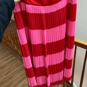 J Crew Pink and Red Striped Skirt